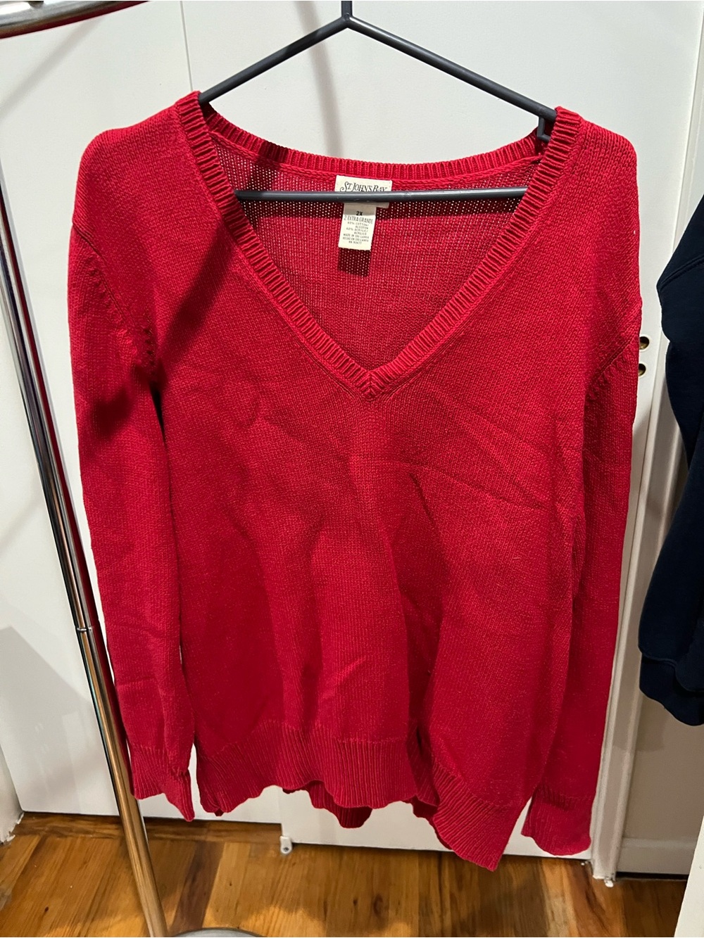 St. John's Bay Women's V-Neck Red Sweater